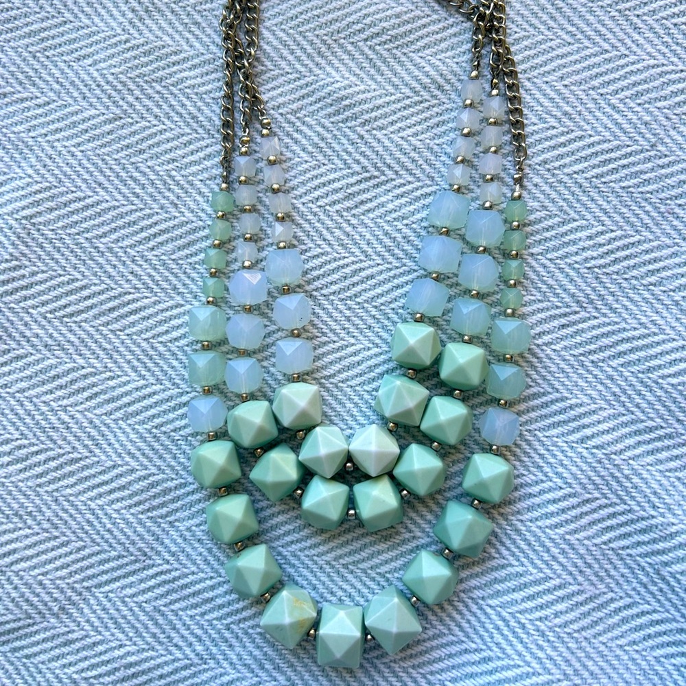 Cute Isometric Tiffany Blue Necklace